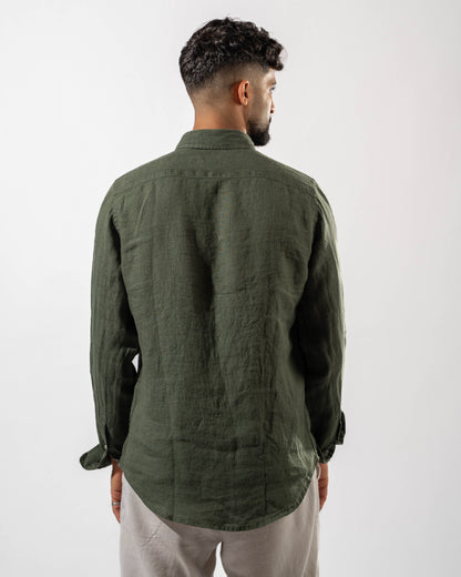 Olive Linen Shirt