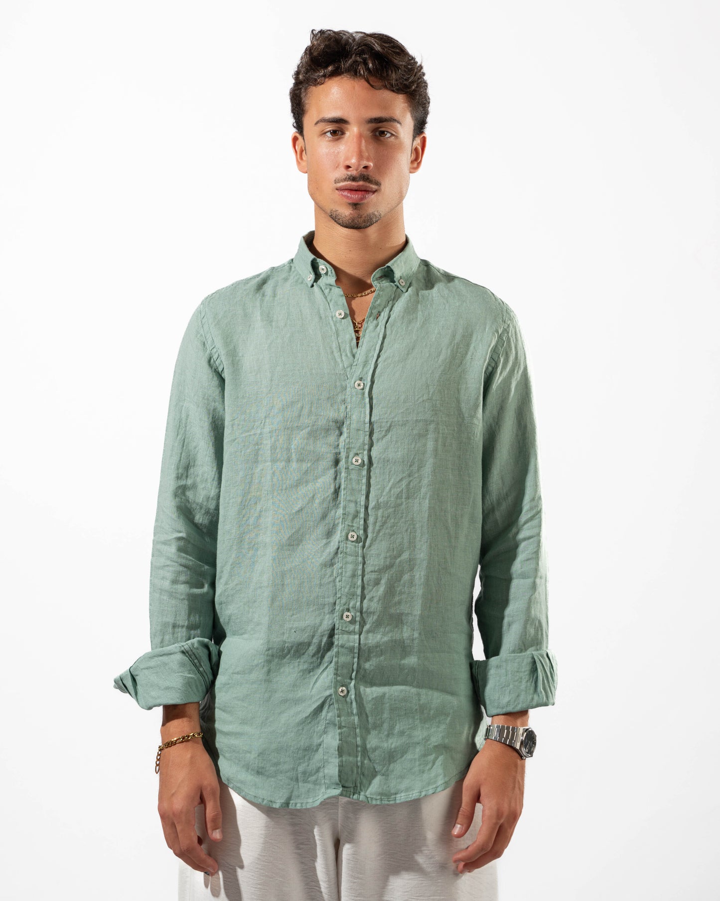 Pistachio Linen Shirt