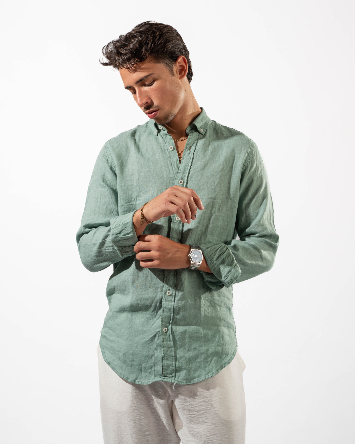 Pistachio Linen Shirt