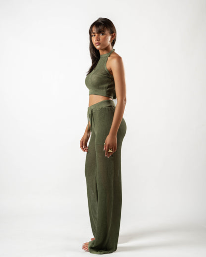 Knitted Pants in Olive