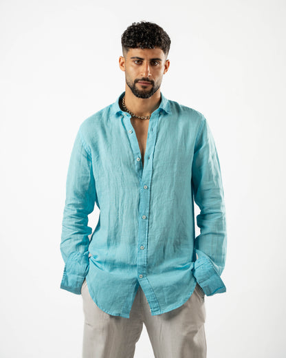 Aqua Linen Shirt