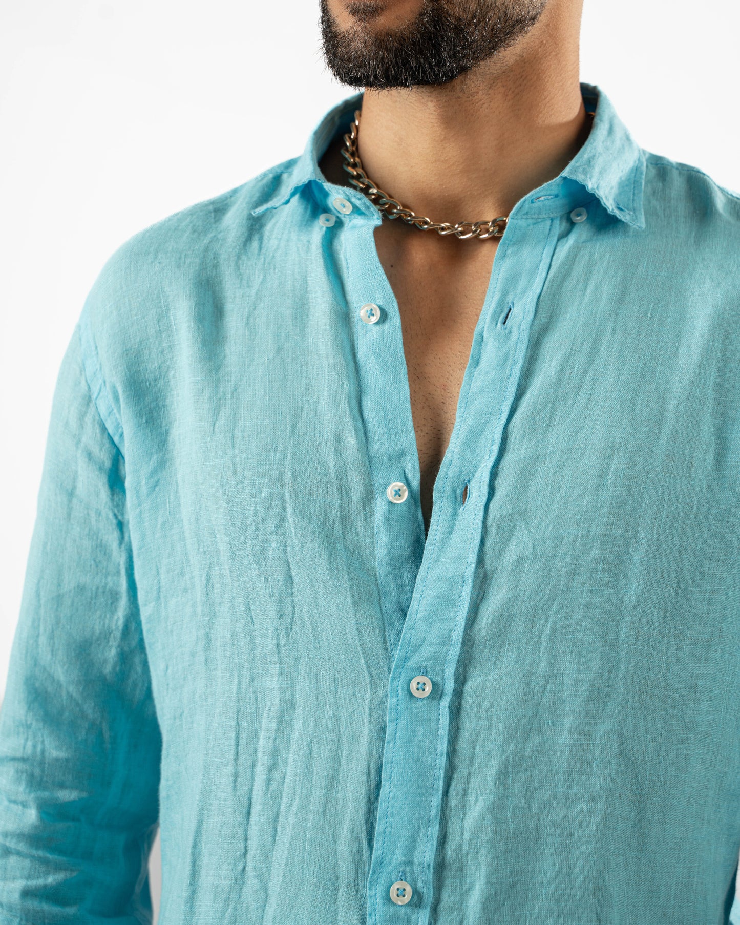 Aqua Linen Shirt