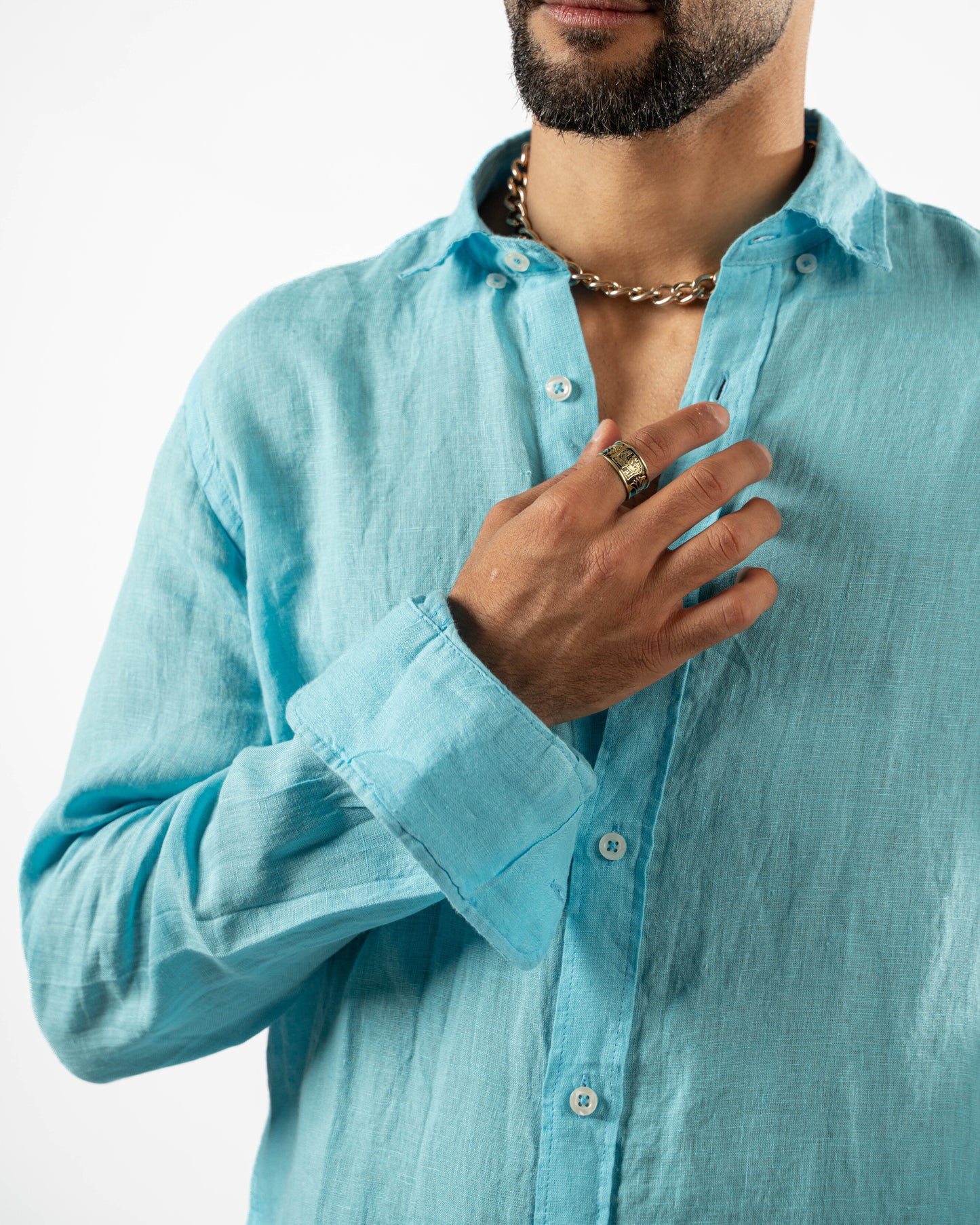 Aqua Linen Shirt