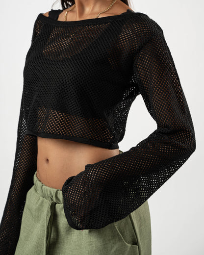 Black Fishnet Top