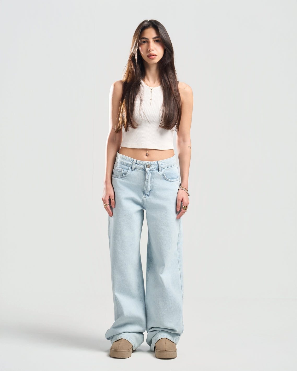 Light Blue Women Straight Jeans