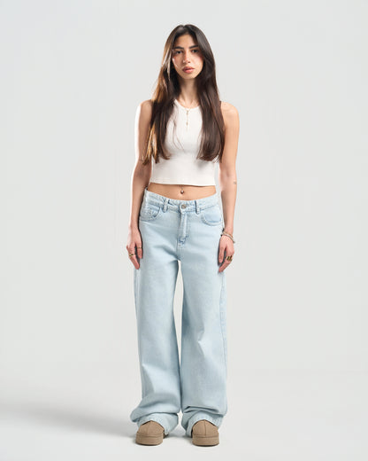Light Blue Women Straight Jeans