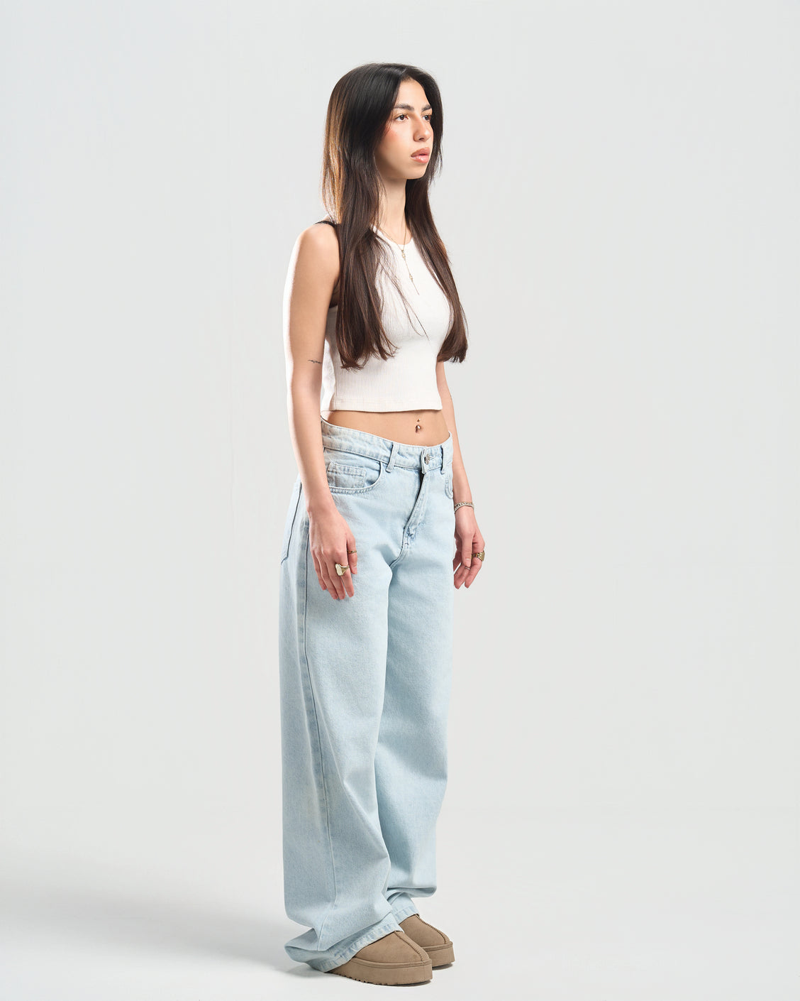 Light Blue Women Straight Jeans
