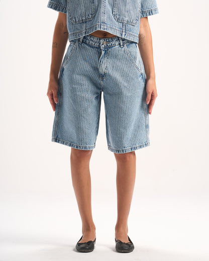 LIGHT BLUE STRIPED JORTS