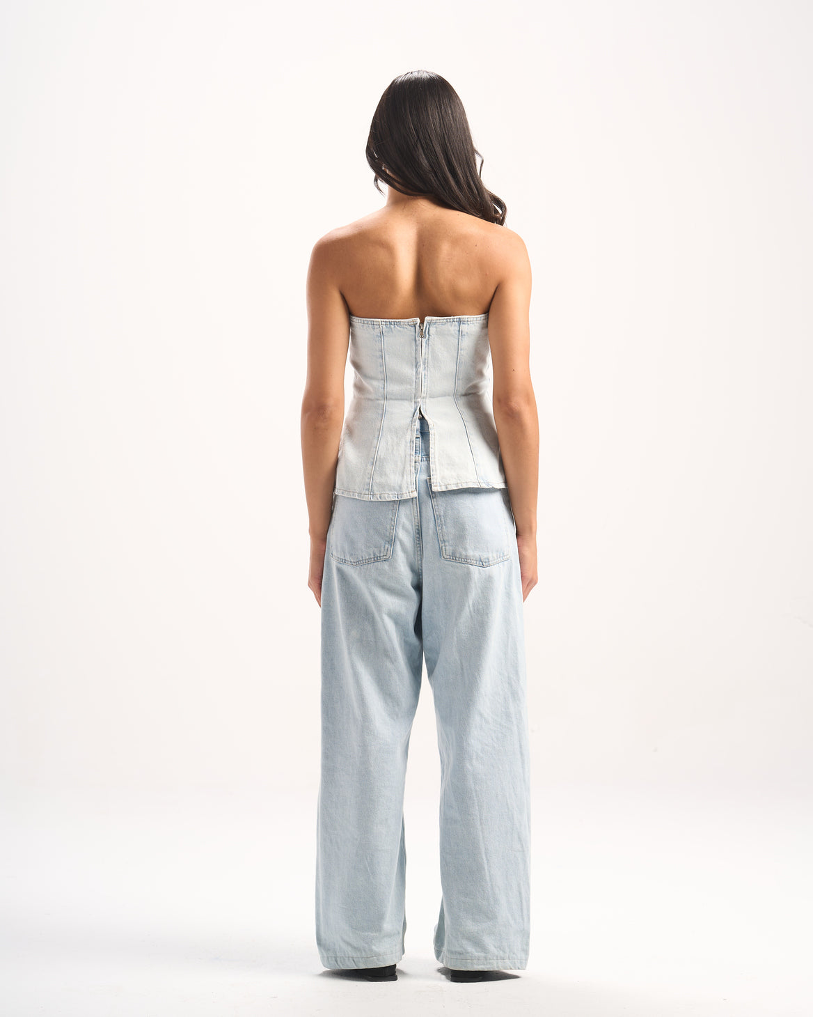 LIGHT BLUE PLAIN DENIM CORSET