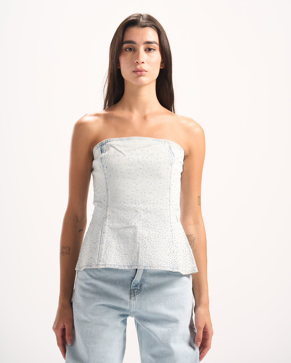 LIGHT BLUE BLING CORSET