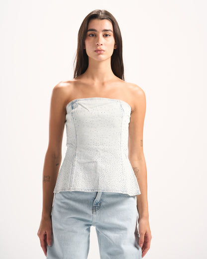 LIGHT BLUE BLING CORSET