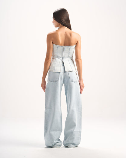 LIGHT BLUE BLING CORSET