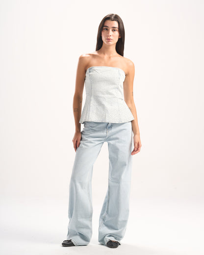 LIGHT BLUE BLING CORSET