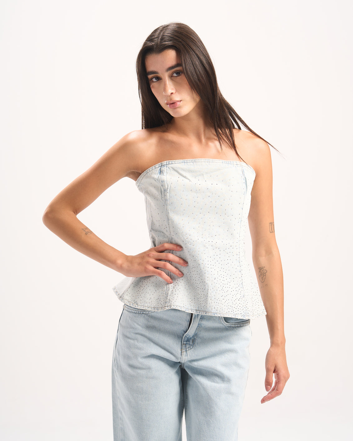 LIGHT BLUE BLING CORSET