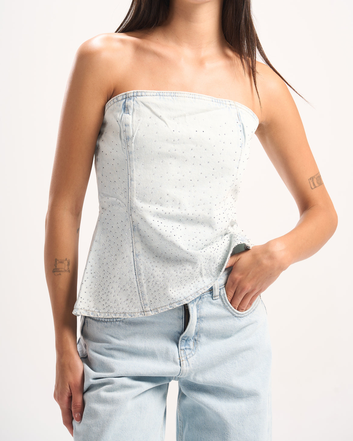 LIGHT BLUE BLING CORSET