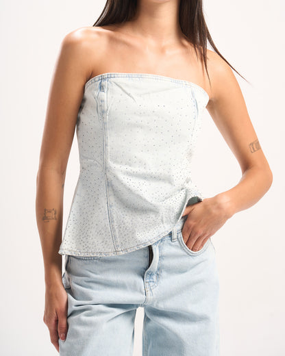 LIGHT BLUE BLING CORSET