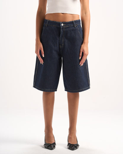 NAVY STRIPED JORTS