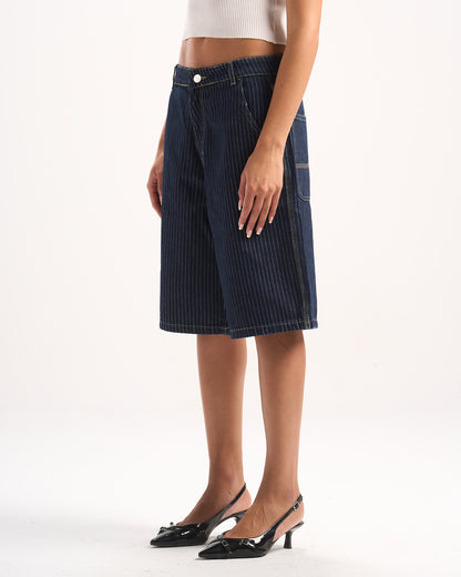 NAVY STRIPED JORTS