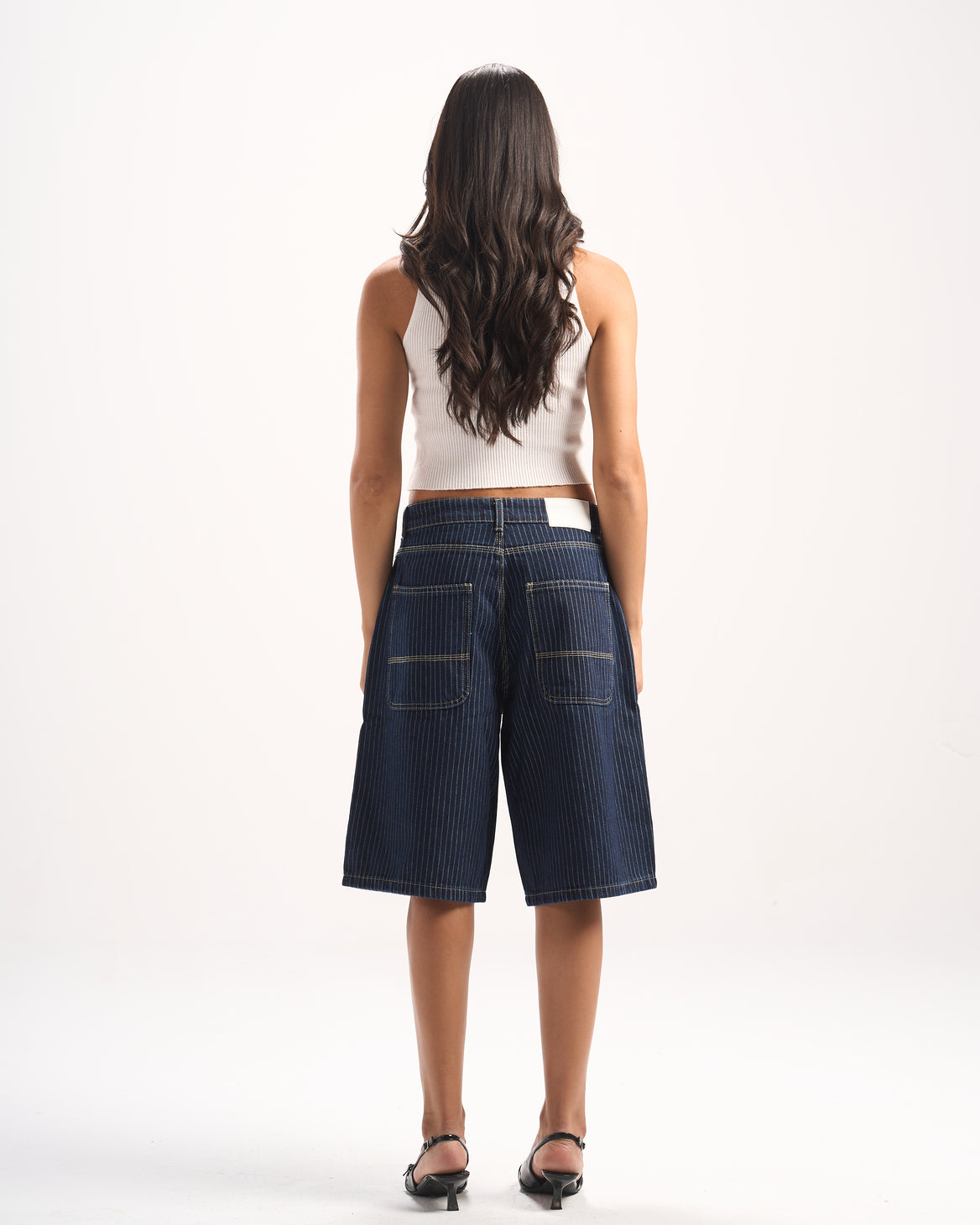 NAVY STRIPED JORTS