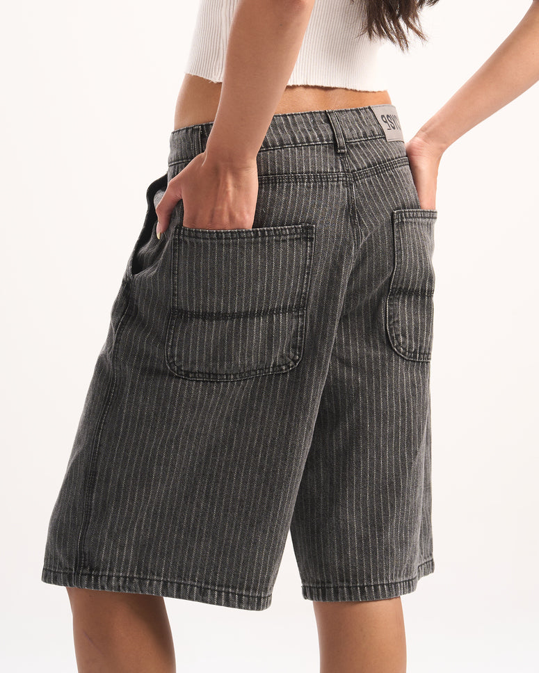 DARK GREY STRIPED JORTS