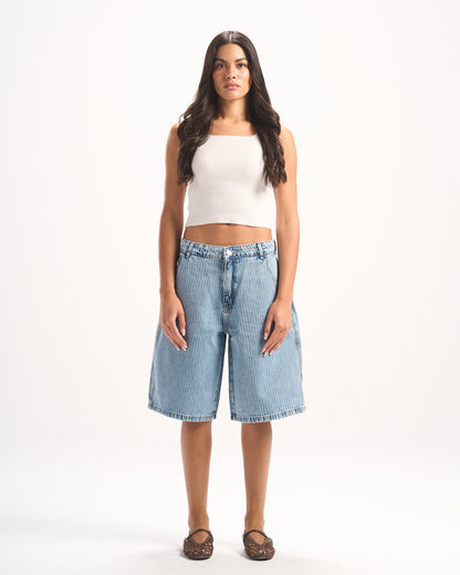 LIGHT BLUE STRIPED JORTS