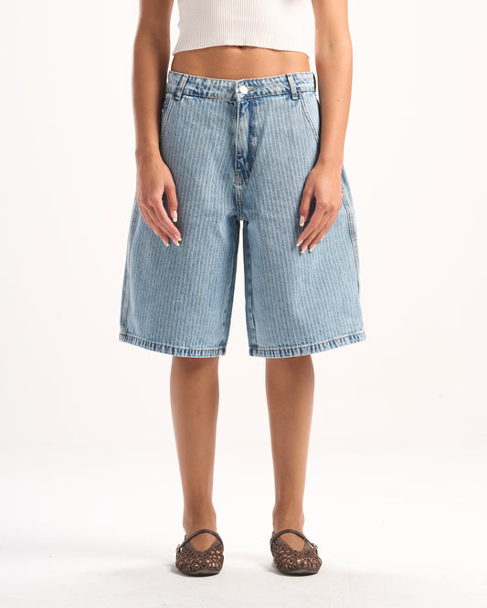 LIGHT BLUE STRIPED JORTS