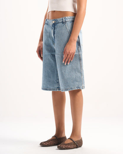 LIGHT BLUE STRIPED JORTS