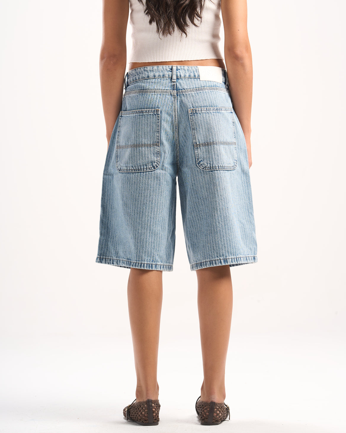 LIGHT BLUE STRIPED JORTS