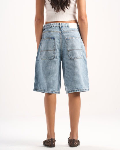 LIGHT BLUE STRIPED JORTS