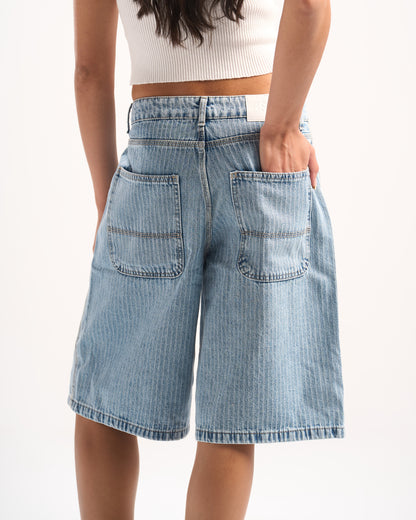 LIGHT BLUE STRIPED JORTS
