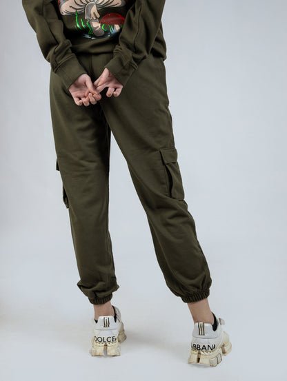Olive Green Utility Sweatpants (Women)