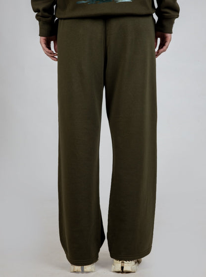 Olive Green Flare Sweatpants (Women)